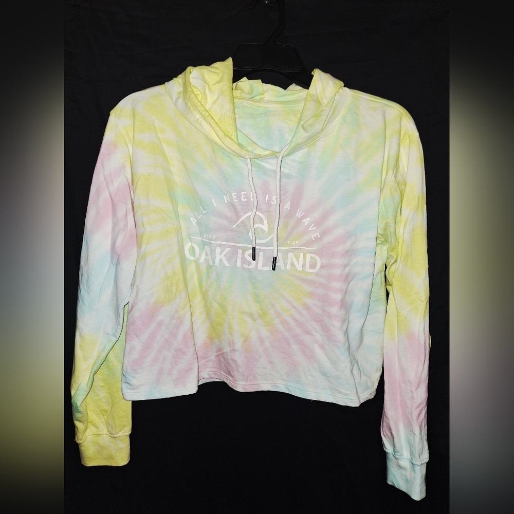 Tie-Dye Hoodie with Oak Island NC Logo